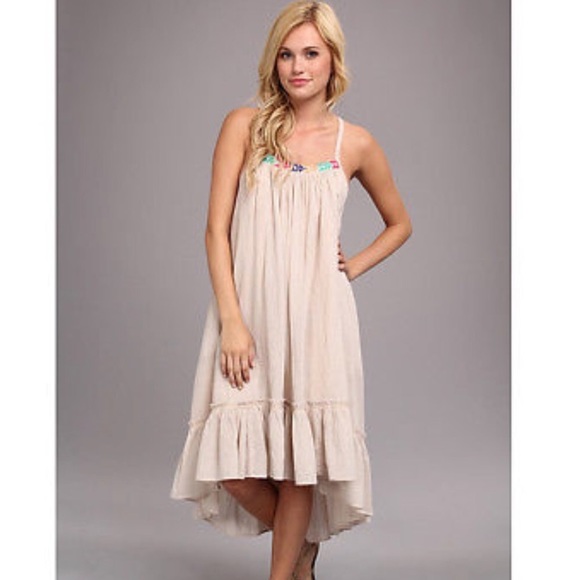 Free People Dresses & Skirts - Free People beige embroidery high low dress size s